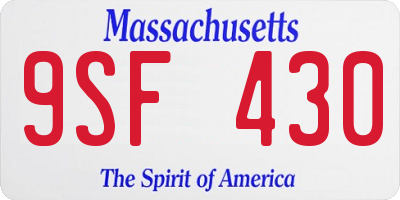 MA license plate 9SF430