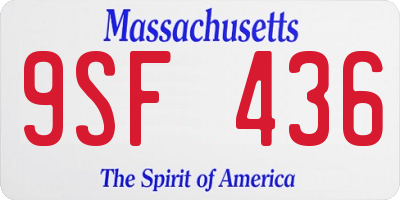 MA license plate 9SF436