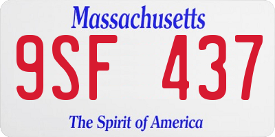 MA license plate 9SF437