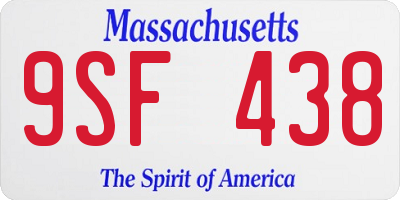 MA license plate 9SF438