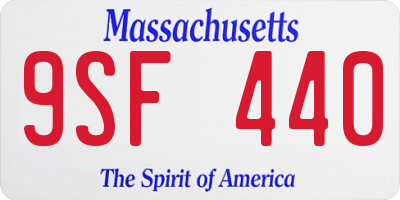 MA license plate 9SF440