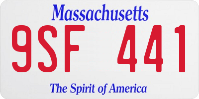 MA license plate 9SF441