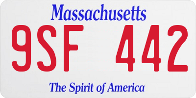 MA license plate 9SF442