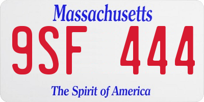 MA license plate 9SF444