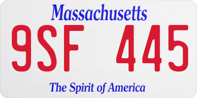 MA license plate 9SF445