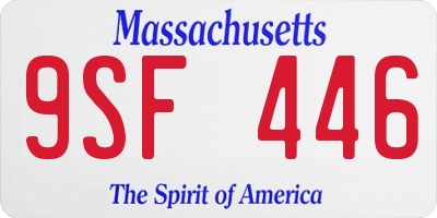 MA license plate 9SF446