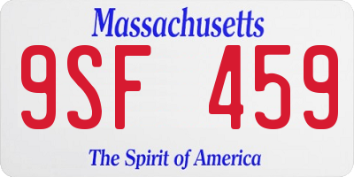 MA license plate 9SF459