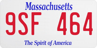 MA license plate 9SF464