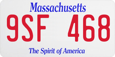 MA license plate 9SF468