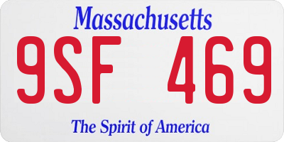 MA license plate 9SF469