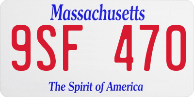 MA license plate 9SF470