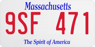 MA license plate 9SF471