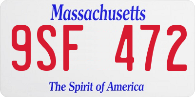 MA license plate 9SF472