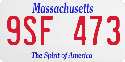 MA license plate 9SF473
