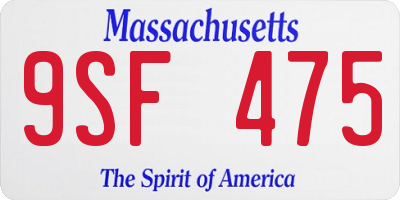 MA license plate 9SF475