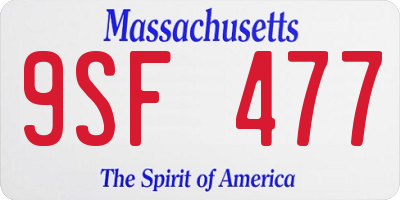 MA license plate 9SF477