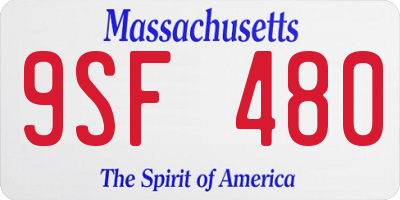 MA license plate 9SF480