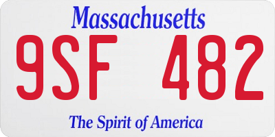 MA license plate 9SF482