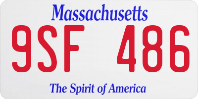 MA license plate 9SF486