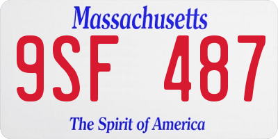 MA license plate 9SF487