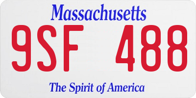 MA license plate 9SF488
