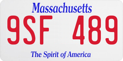 MA license plate 9SF489