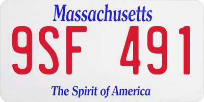MA license plate 9SF491