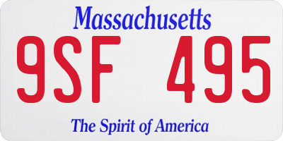 MA license plate 9SF495