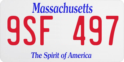 MA license plate 9SF497