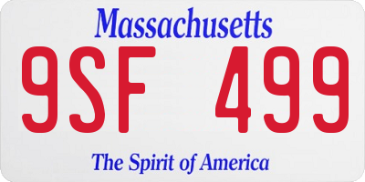 MA license plate 9SF499