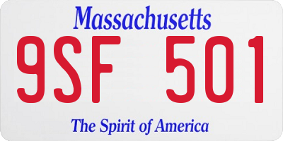 MA license plate 9SF501
