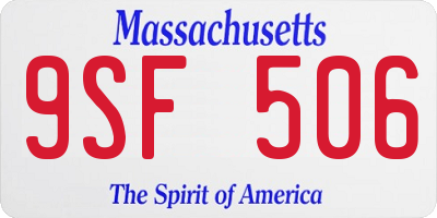 MA license plate 9SF506