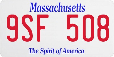 MA license plate 9SF508