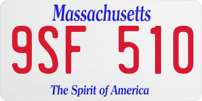 MA license plate 9SF510