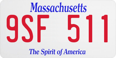 MA license plate 9SF511