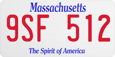 MA license plate 9SF512
