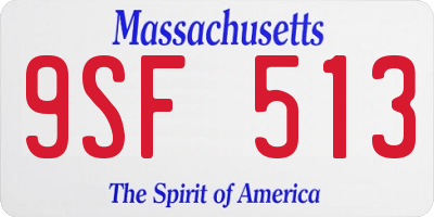 MA license plate 9SF513