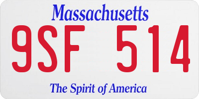 MA license plate 9SF514