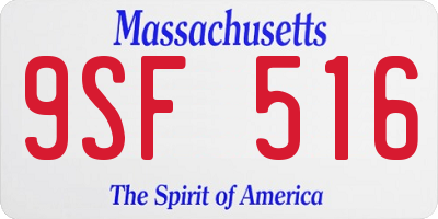 MA license plate 9SF516