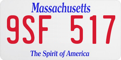 MA license plate 9SF517