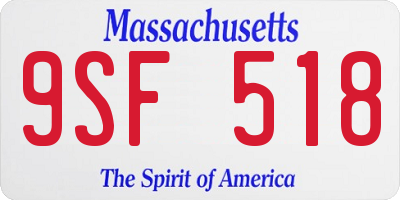MA license plate 9SF518