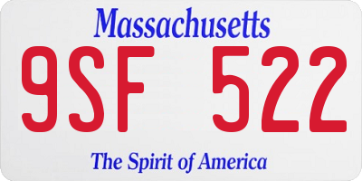 MA license plate 9SF522