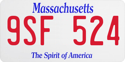 MA license plate 9SF524