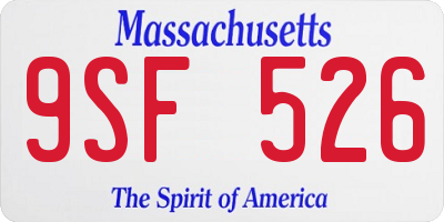 MA license plate 9SF526