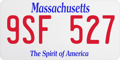 MA license plate 9SF527