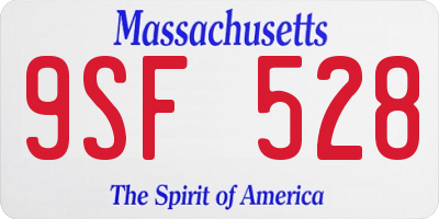 MA license plate 9SF528