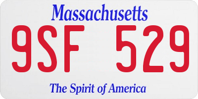 MA license plate 9SF529