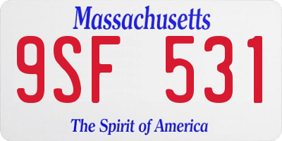 MA license plate 9SF531