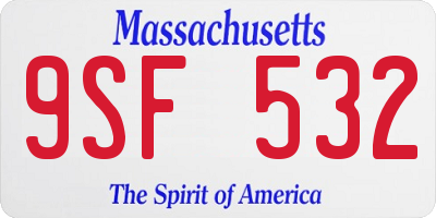MA license plate 9SF532
