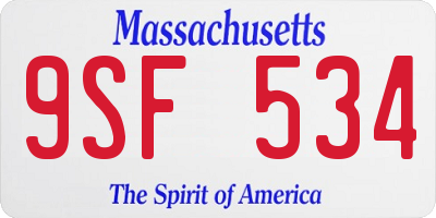 MA license plate 9SF534